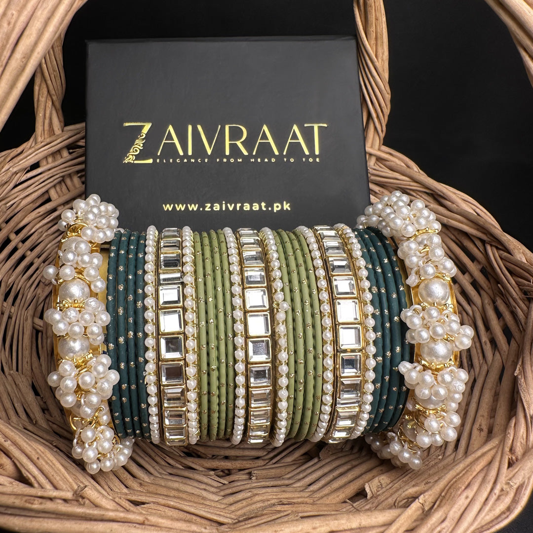 Green & Olive Twilight Bangle Set