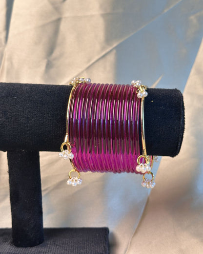Thin Hot Pink Jelly Kashmiri Set