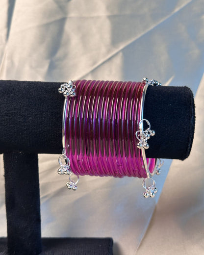 Thin Hot Pink Jelly Kashmiri Set