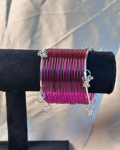 Thin Hot Pink Jelly Kashmiri Set