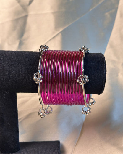 Thin Hot Pink Jelly Kashmiri Set