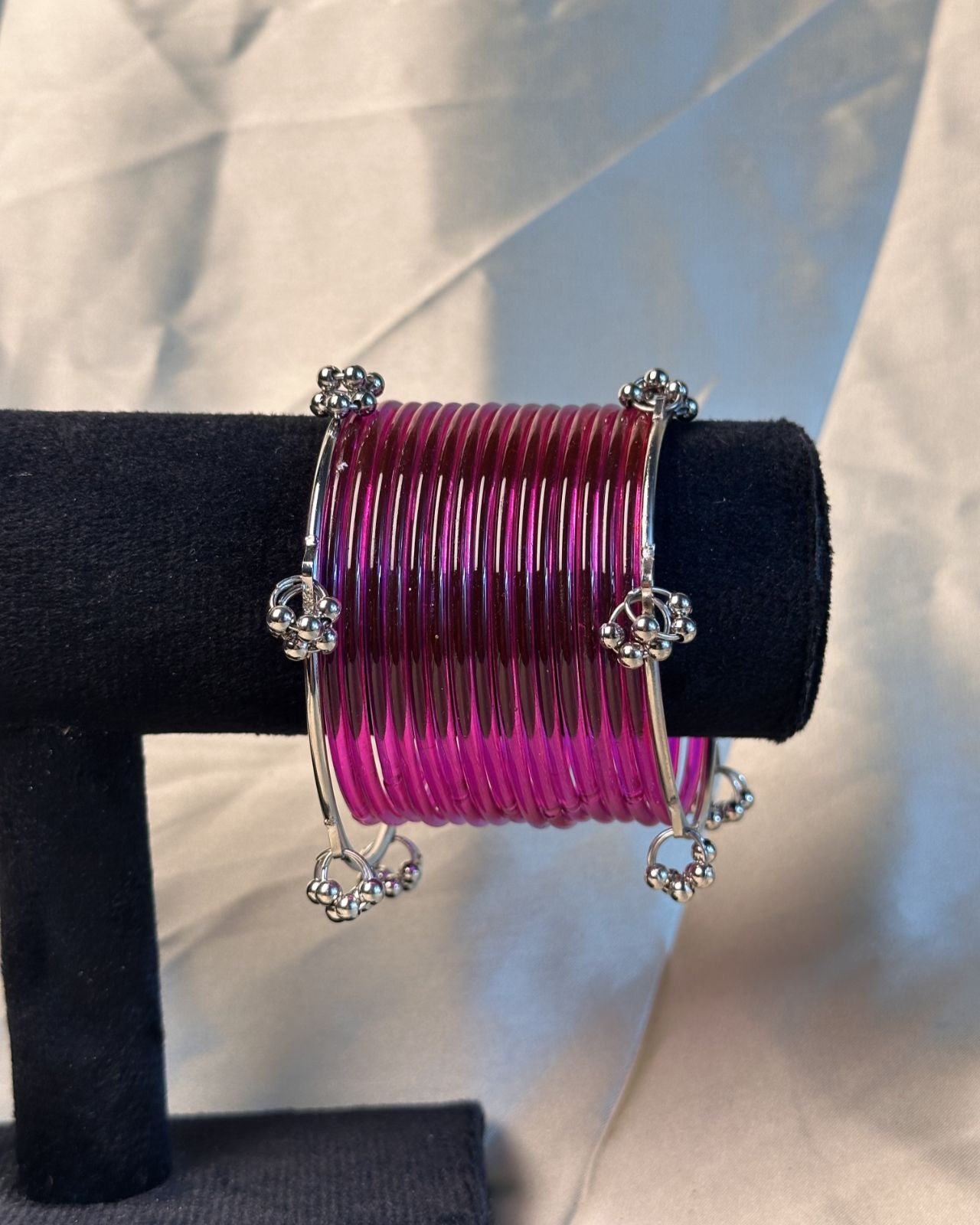 Thin Hot Pink Jelly Kashmiri Set