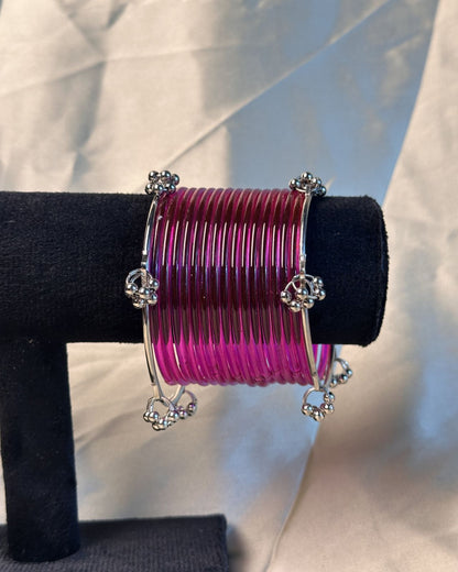 Thin Hot Pink Jelly Kashmiri Set