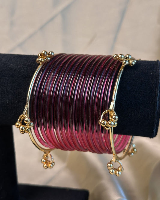 Thin Dark Pink Jelly Kashmiri Set