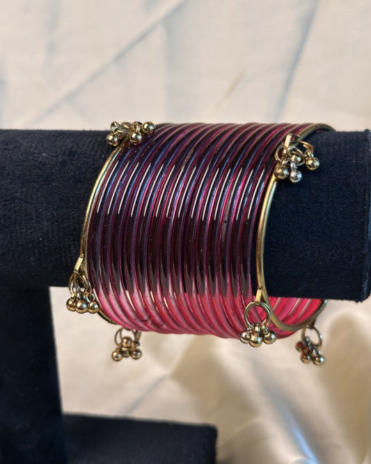 Thin Dark Pink Jelly Kashmiri Set