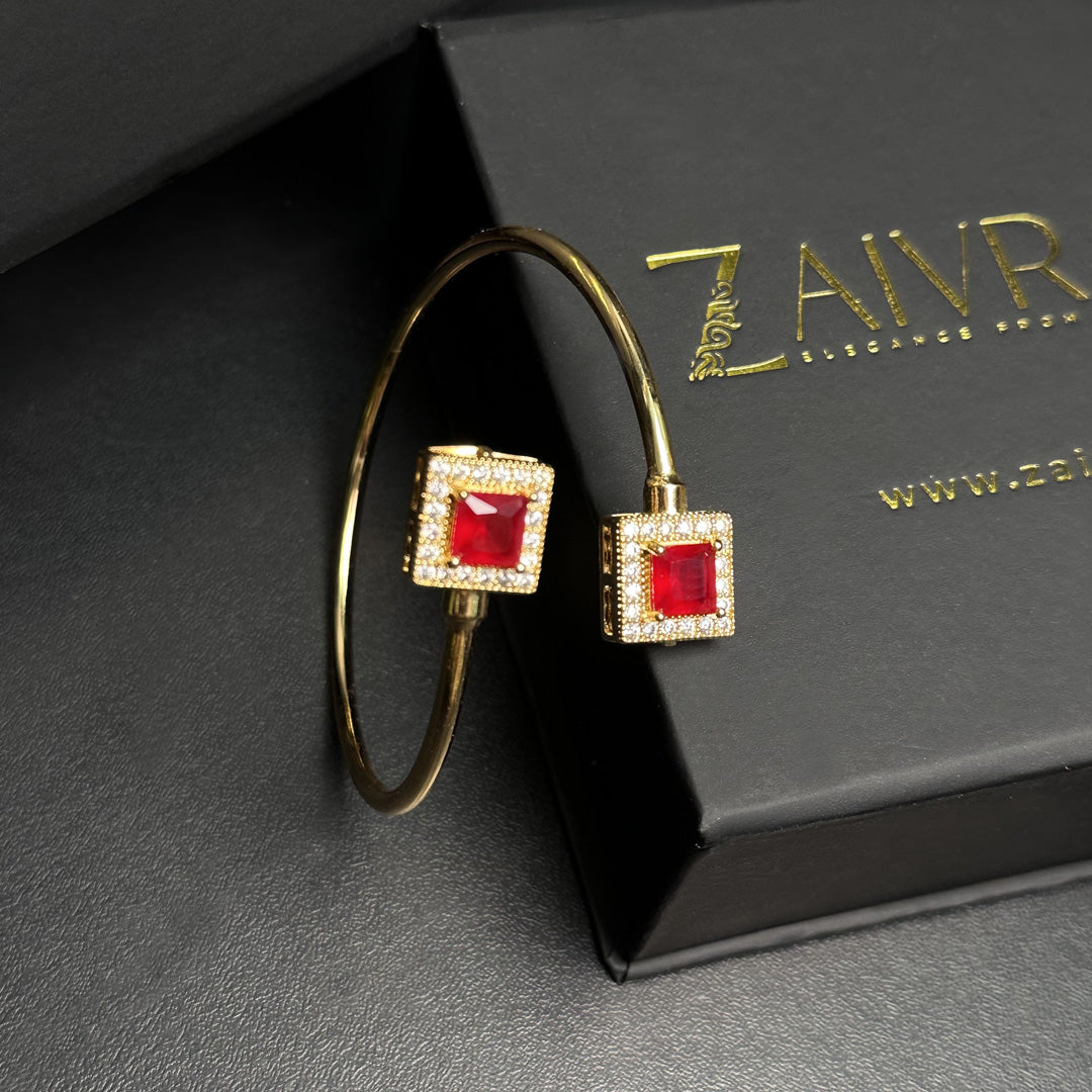 Double Stone Cuff Bracelet