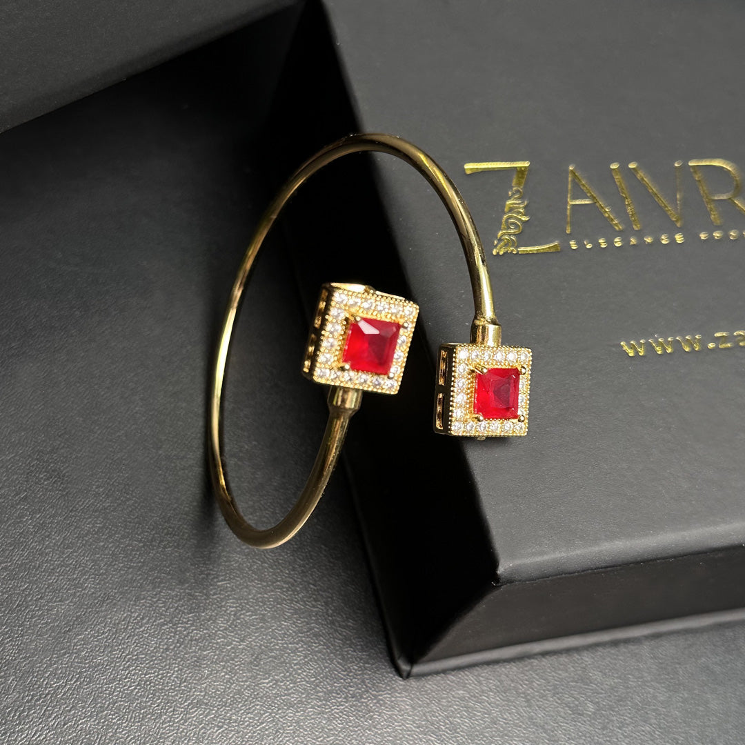 Double Stone Cuff Bracelet