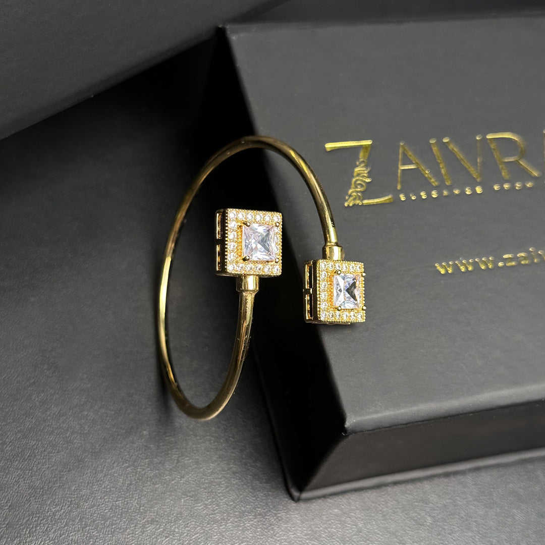 Double Stone Cuff Bracelet