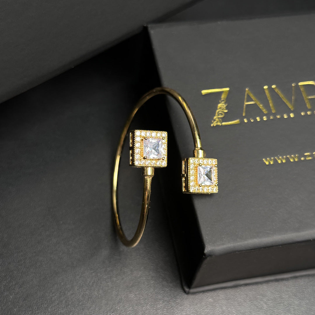 Double Stone Cuff Bracelet