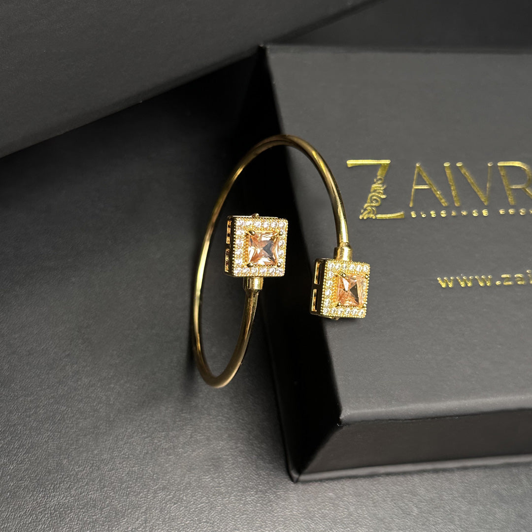 Double Stone Cuff Bracelet