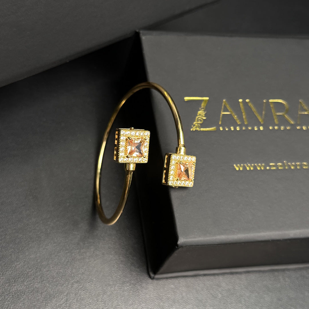 Double Stone Cuff Bracelet