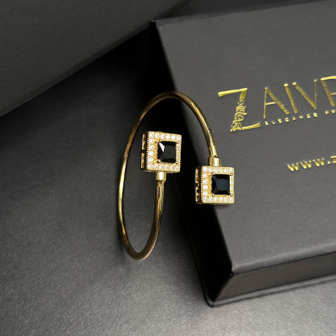 Double Stone Cuff Bracelet
