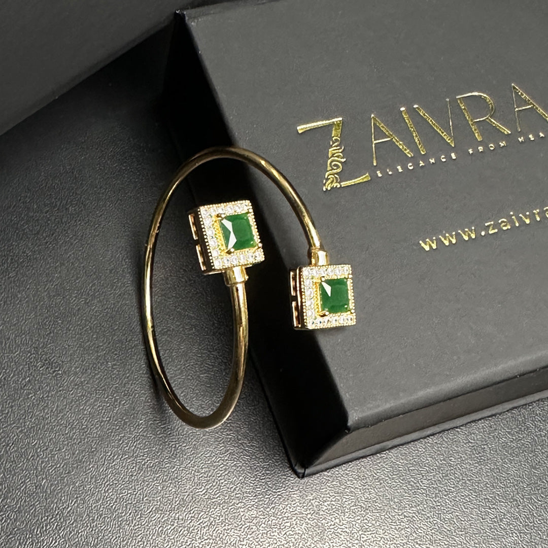 Double Stone Cuff Bracelet