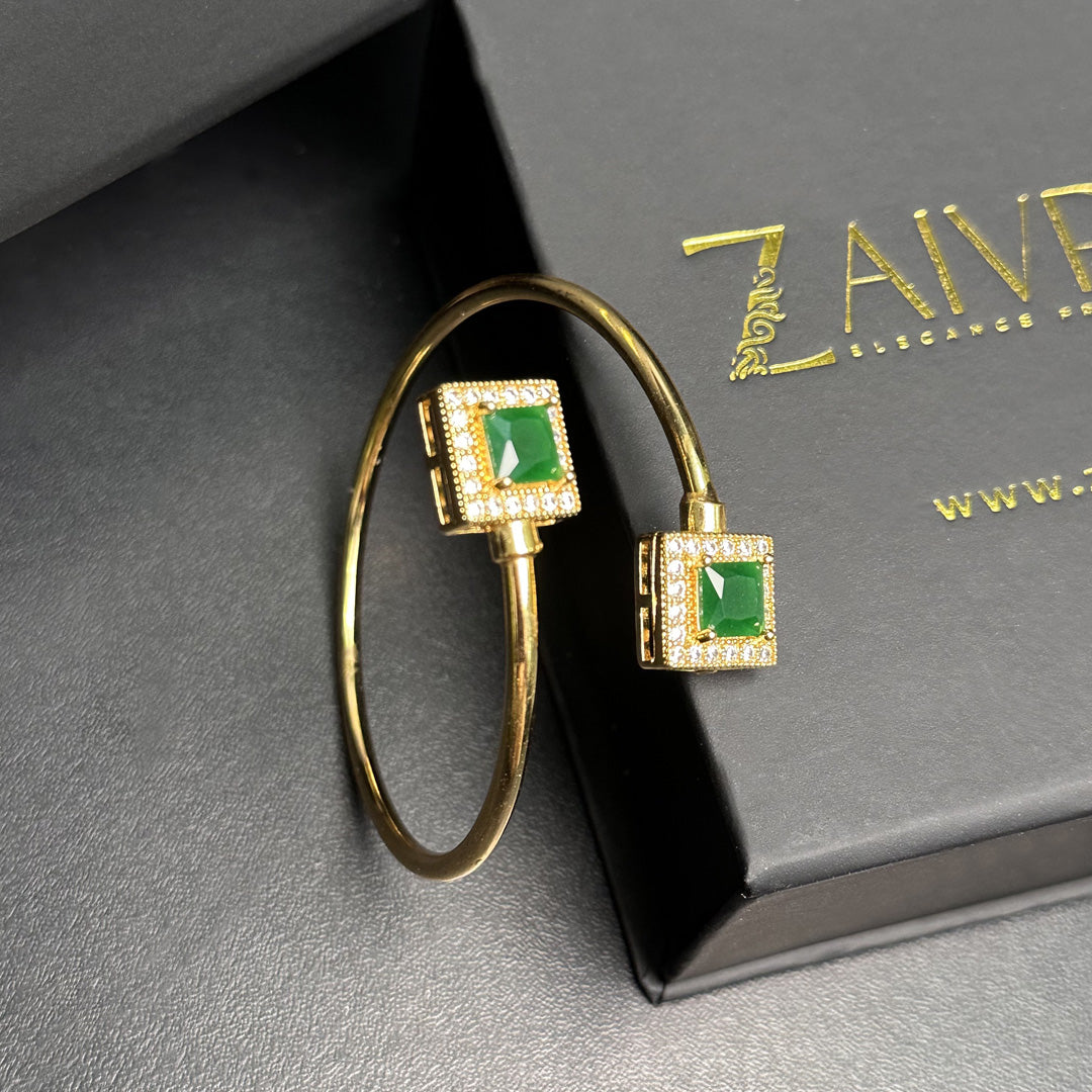 Double Stone Cuff Bracelet