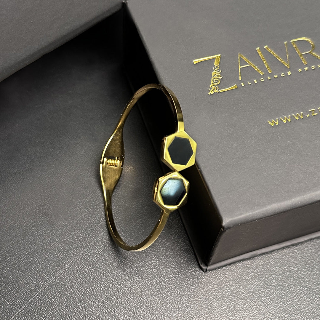 Dual Hexagon Cuff Bracelet