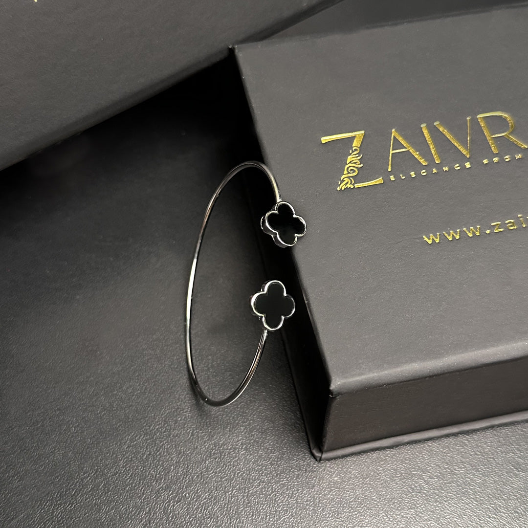 Silver Charm Cuff Bracelet