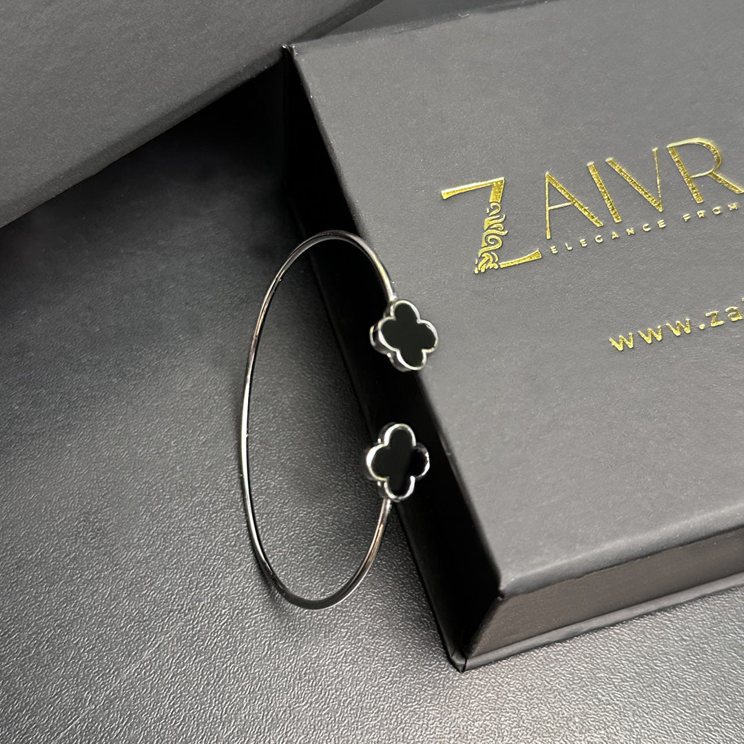 Silver Charm Cuff Bracelet