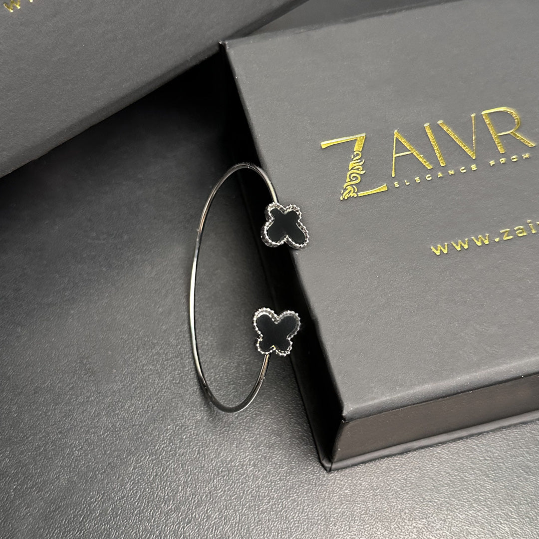 Silver Charm Cuff Bracelet