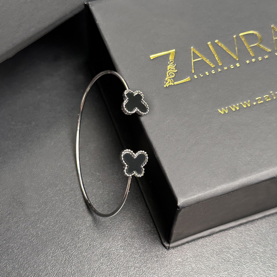 Silver Charm Cuff Bracelet