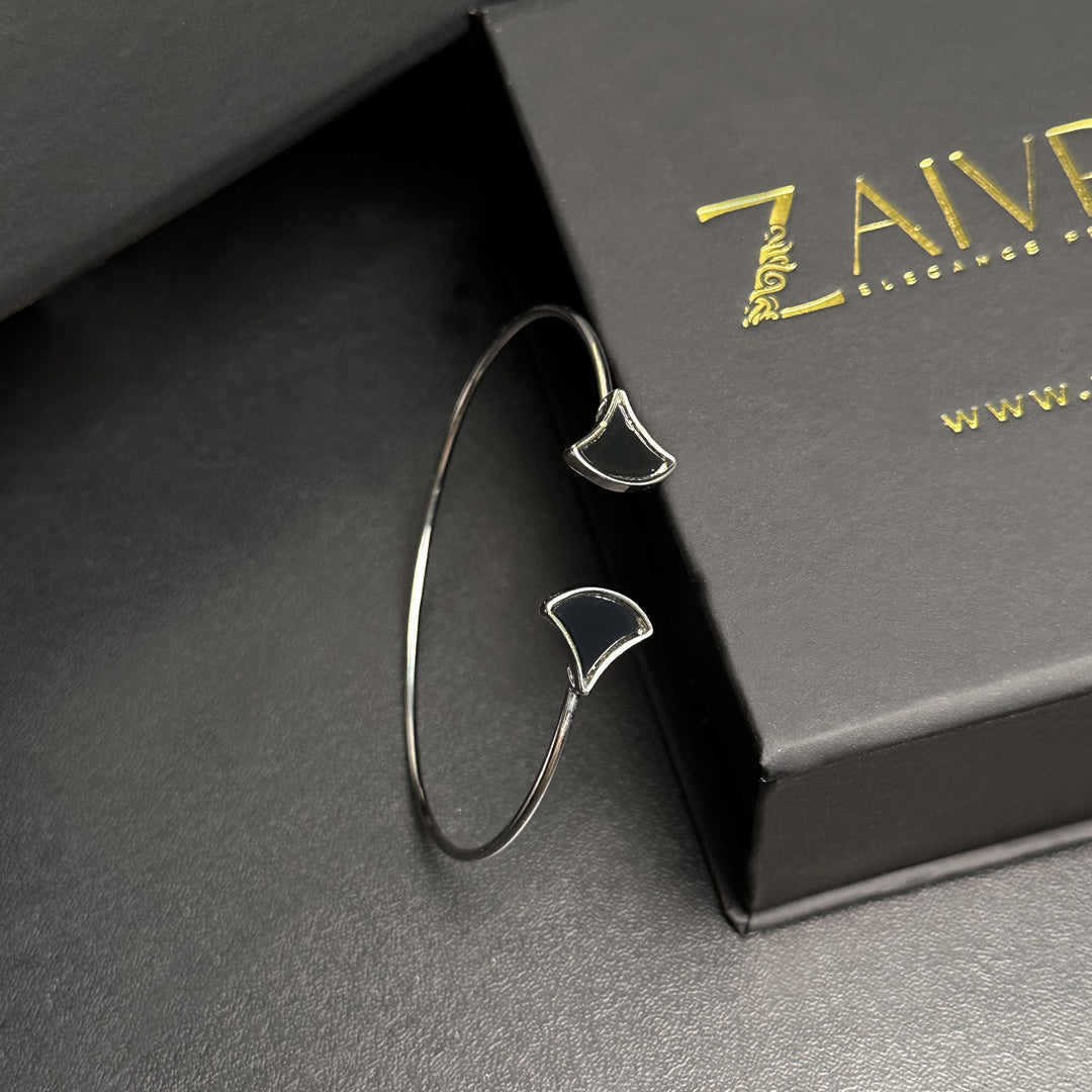 Silver Charm Cuff Bracelet