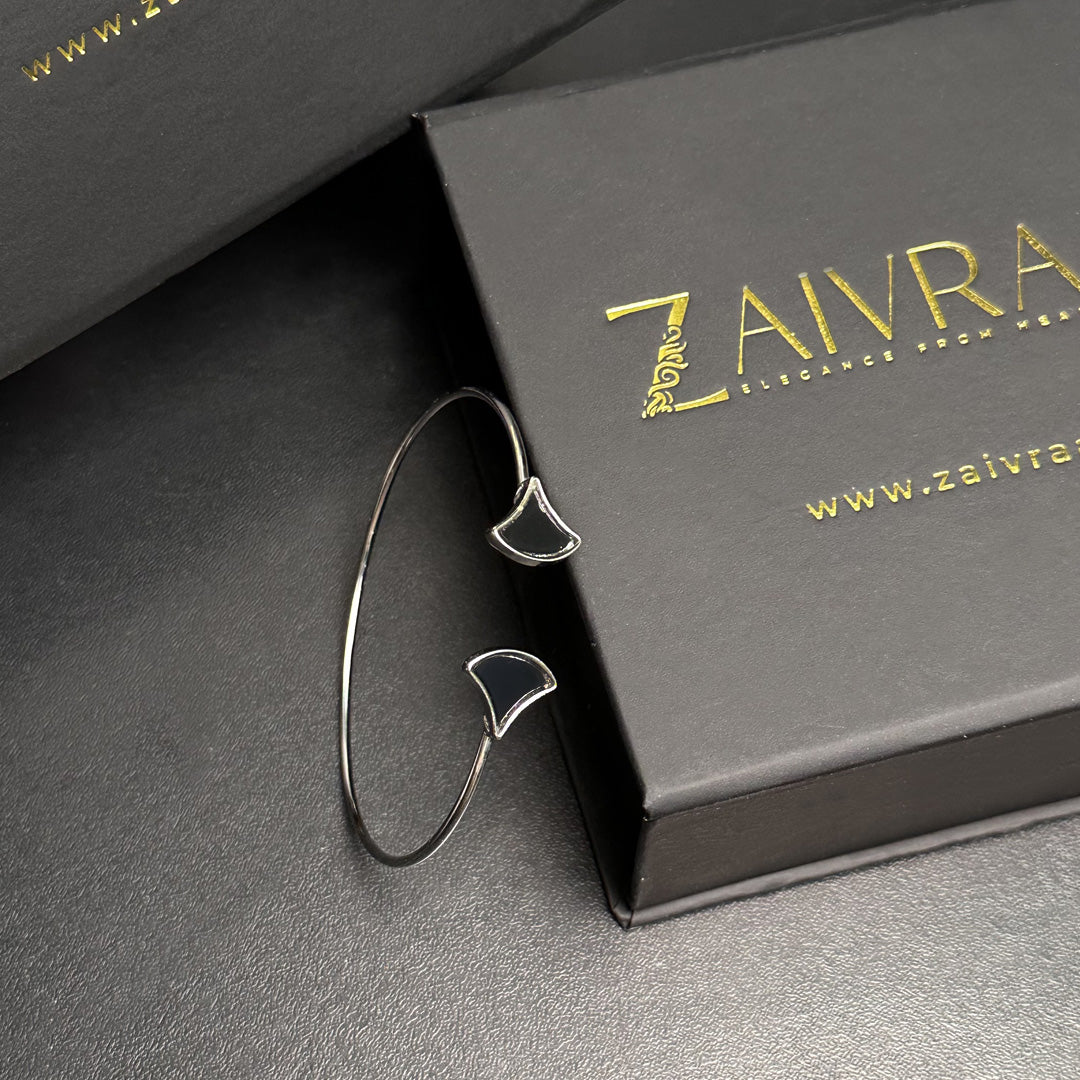 Silver Charm Cuff Bracelet