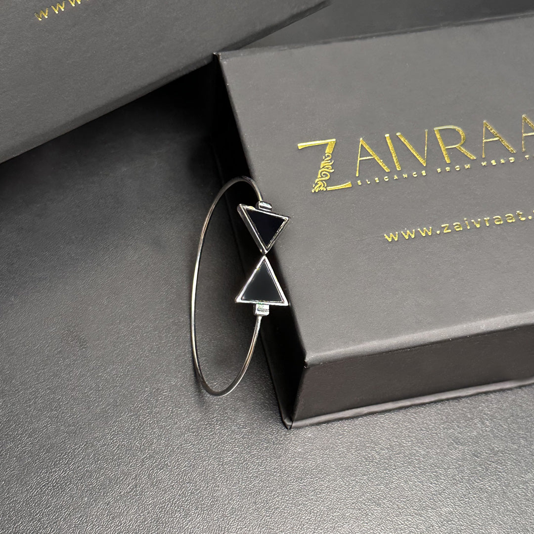 Silver Charm Cuff Bracelet