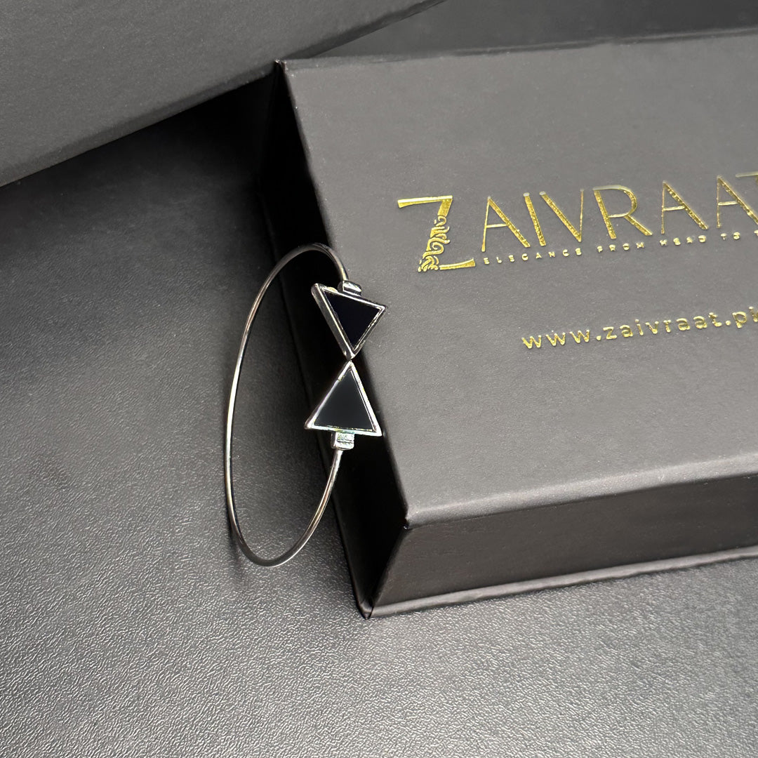 Silver Charm Cuff Bracelet