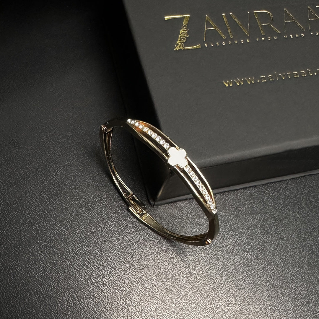 White Clover Charm Bracelet