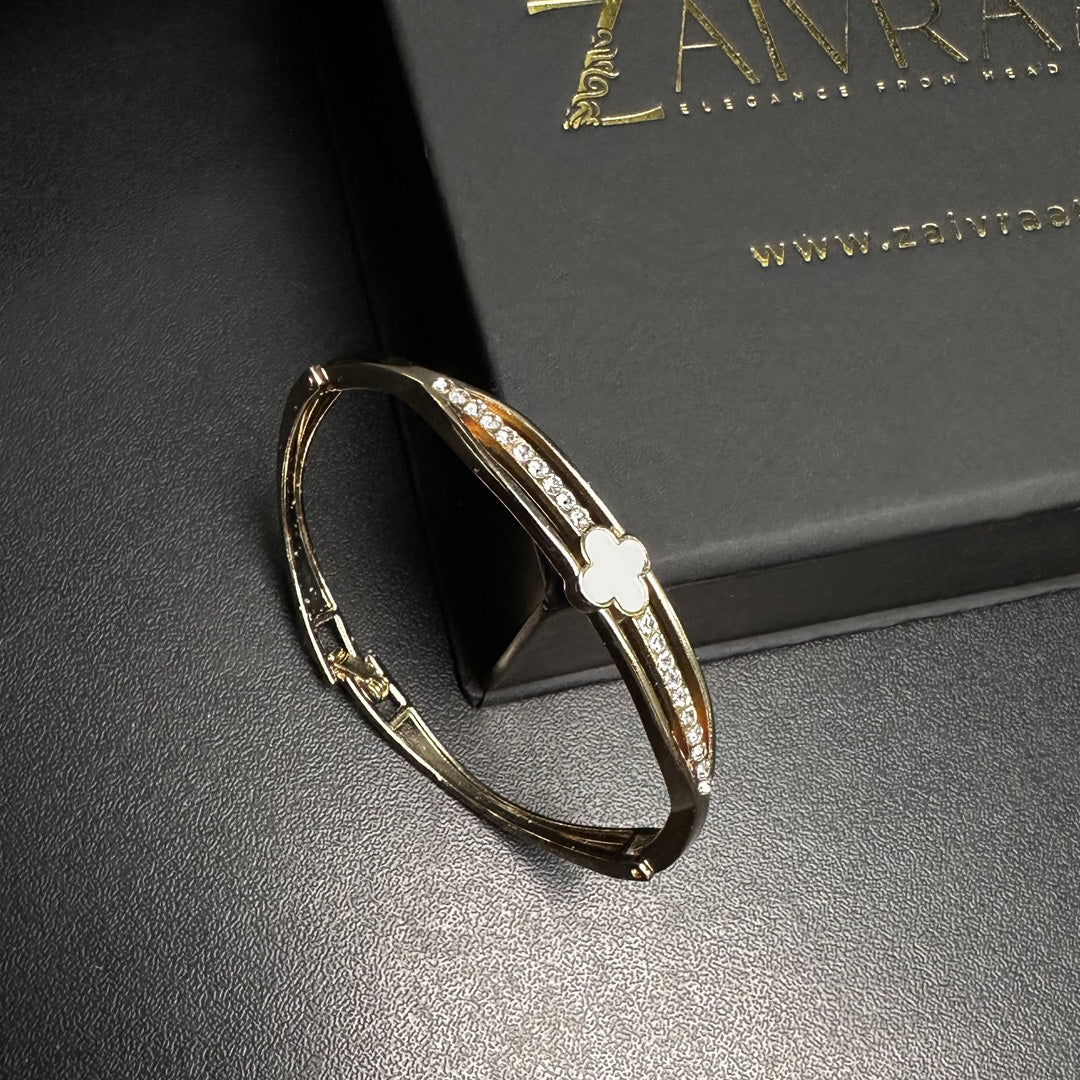 White Clover Charm Bracelet