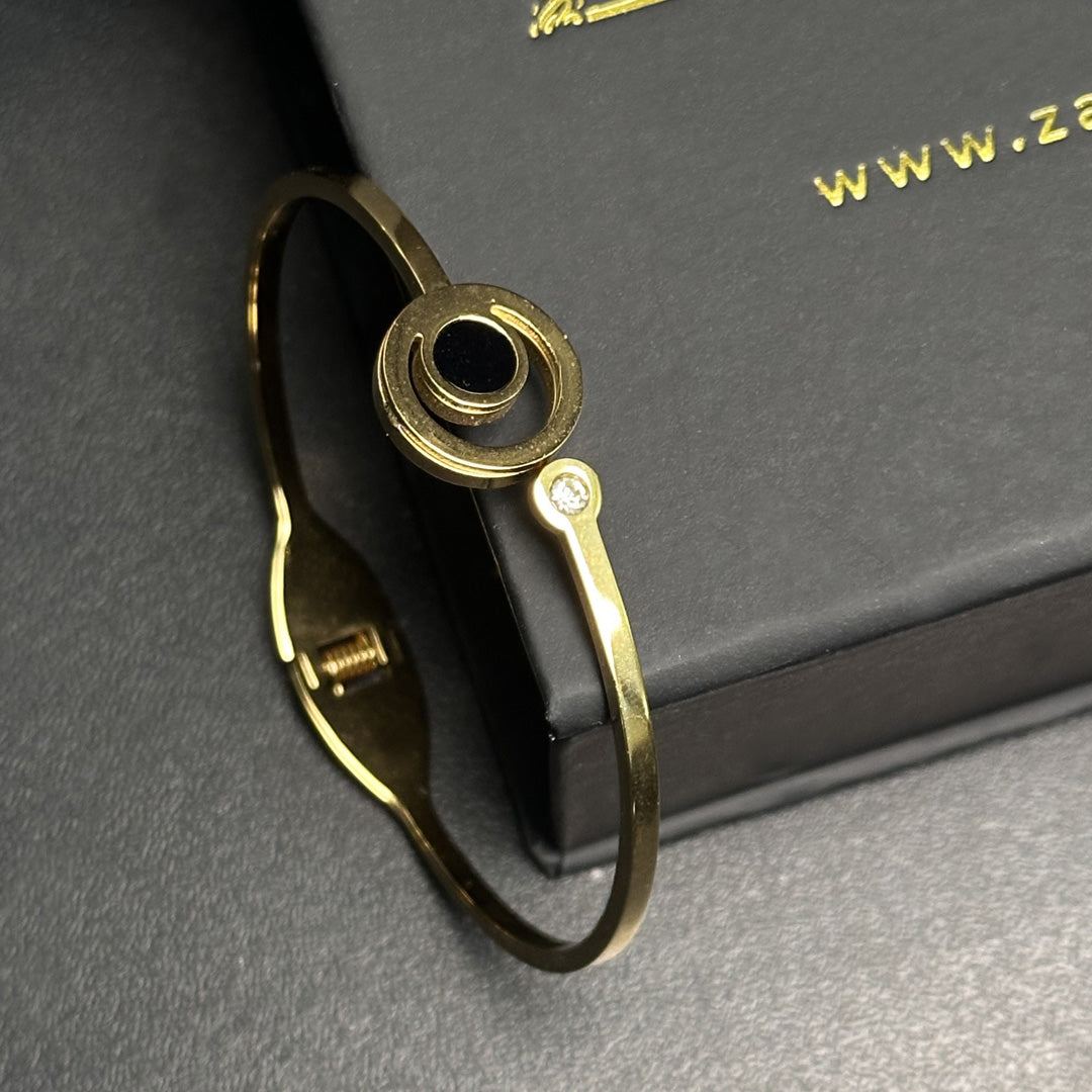 Black Circle Cuff Bracelet