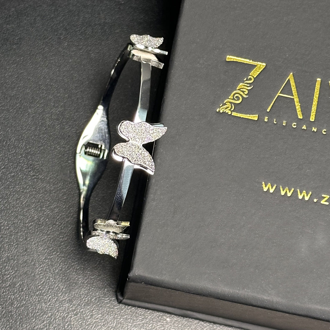 Silver Butterfly Cuff Bracelet