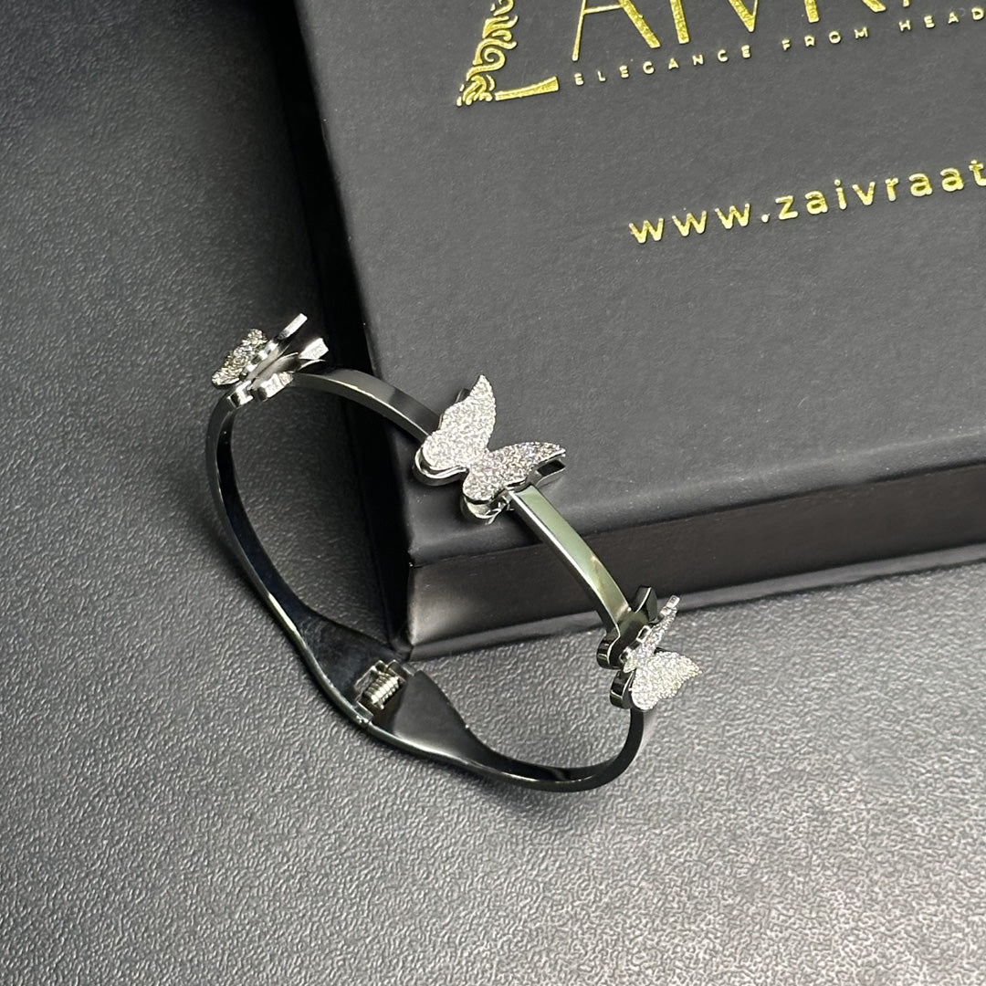 Silver Butterfly Cuff Bracelet