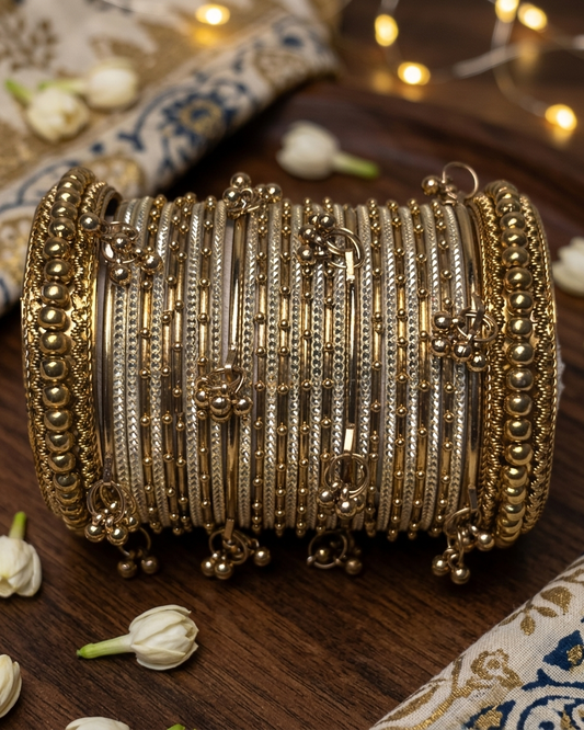 Golden Steel Kashmiri Set