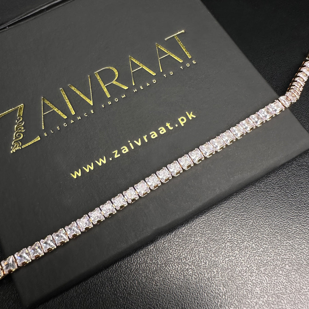 Square Crystal Tennis Bracelet
