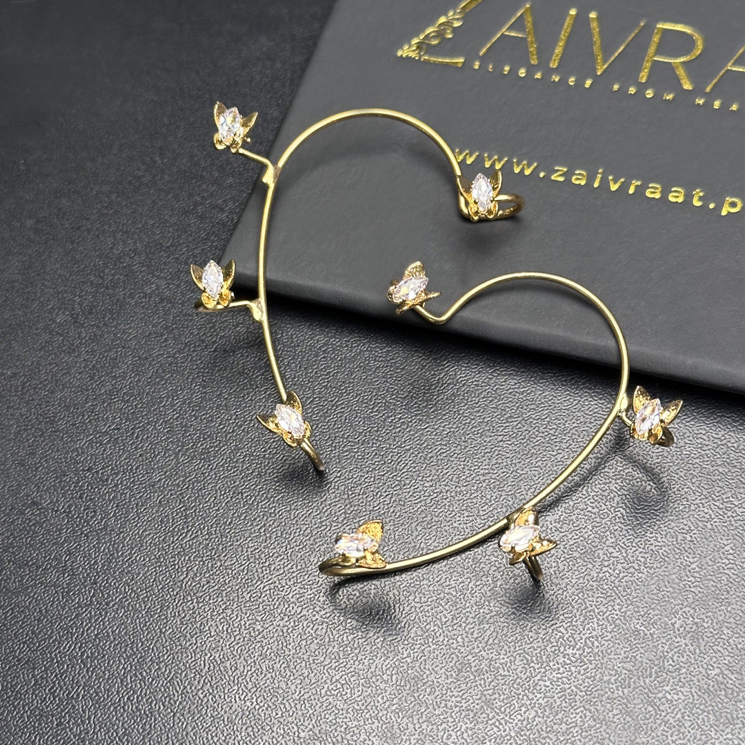 Butterfly Heart Ear Cuff