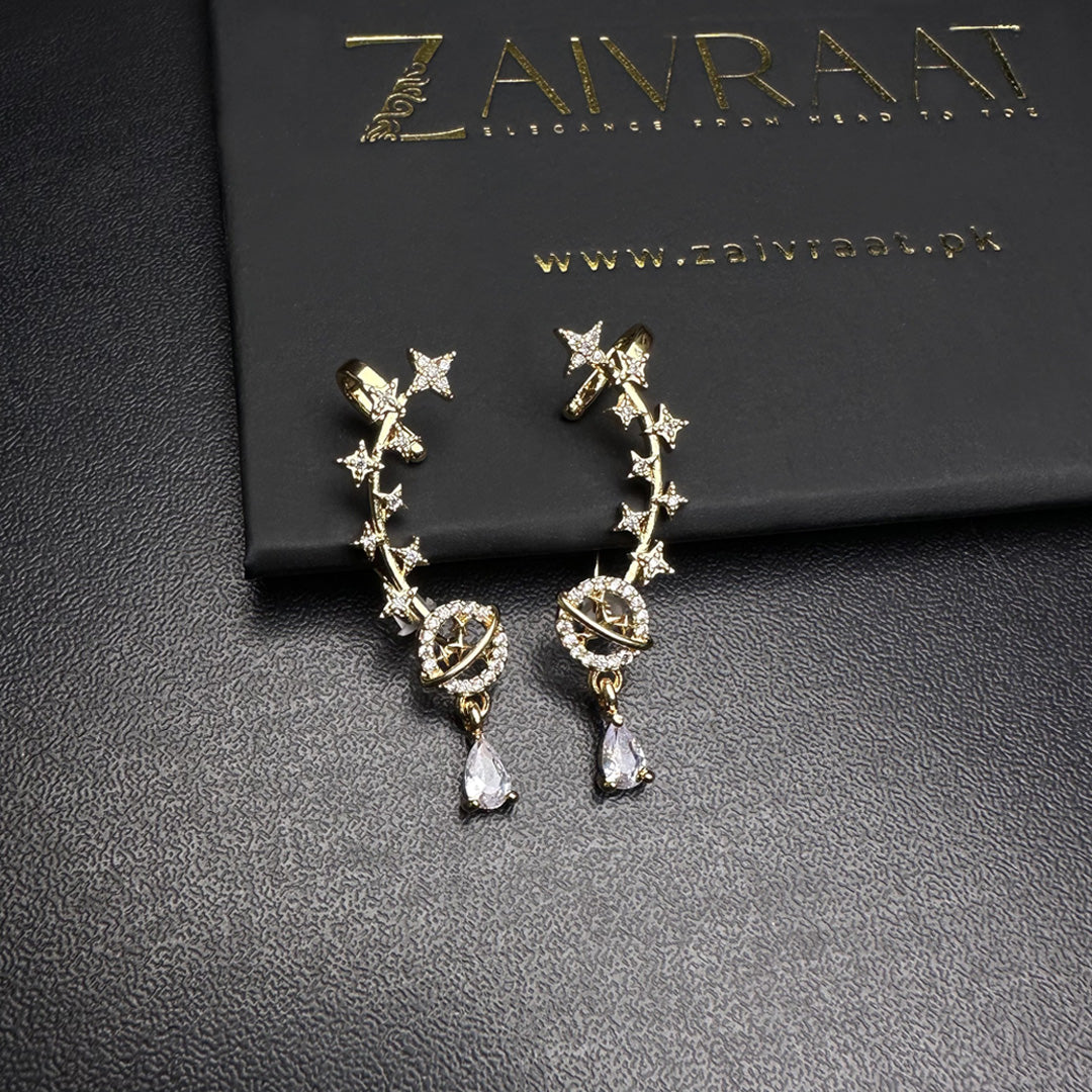 Gold Star & Planet Ear Cuff