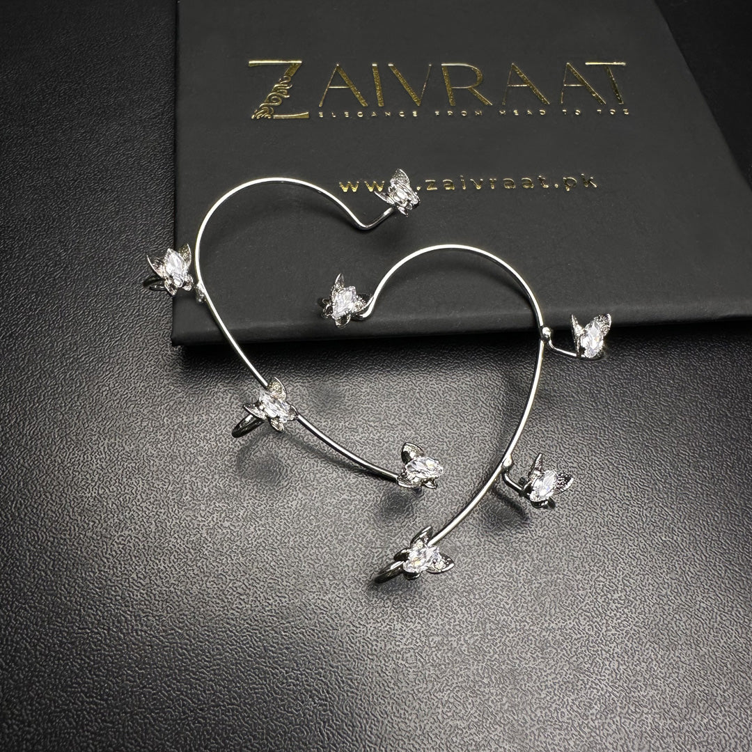 Butterfly Heart Ear Cuff