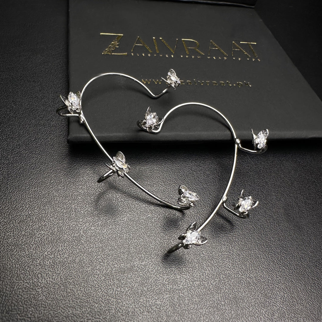 Butterfly Heart Ear Cuff