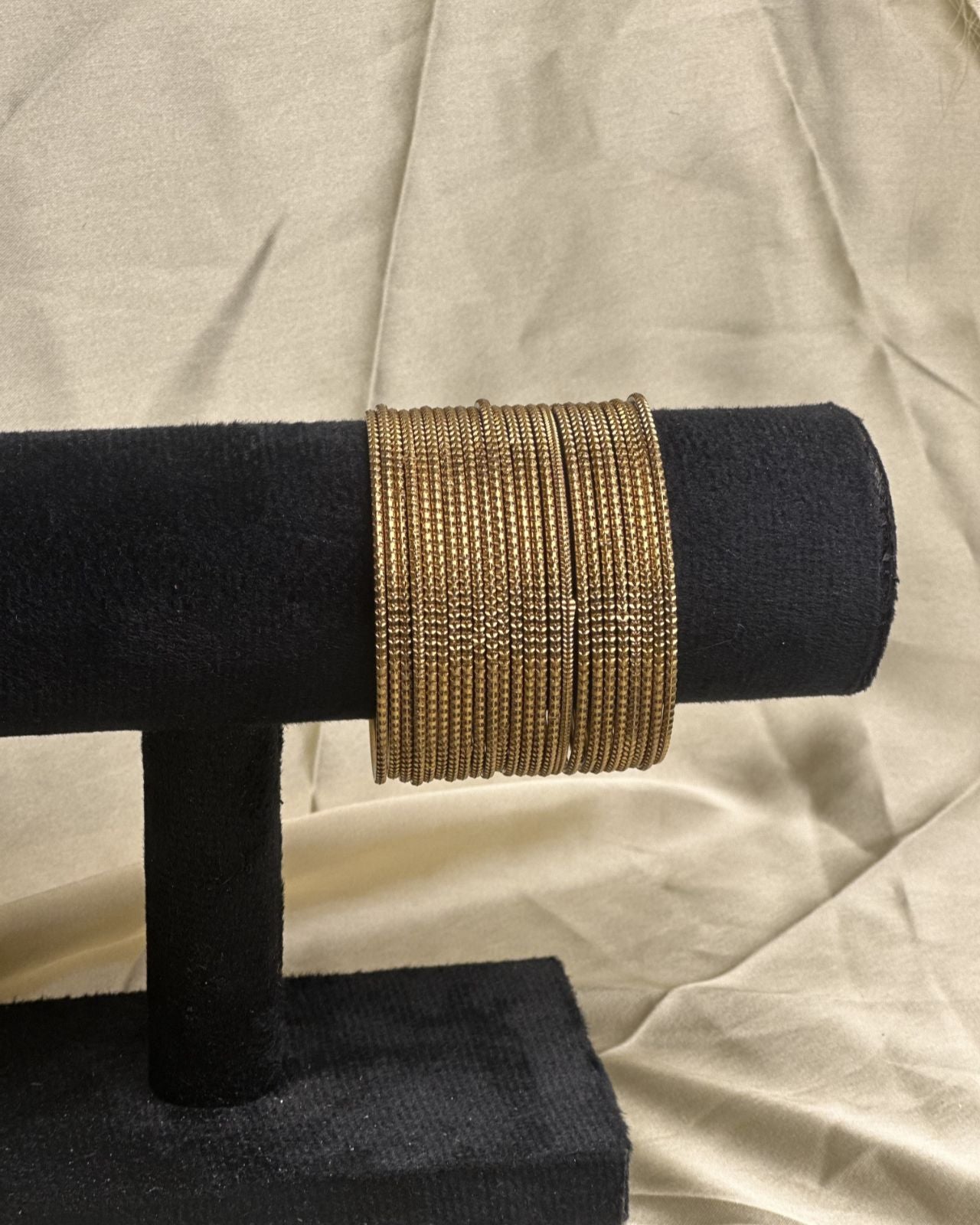 Textured Golden Bangles
