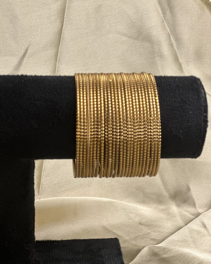 Textured Golden Bangles