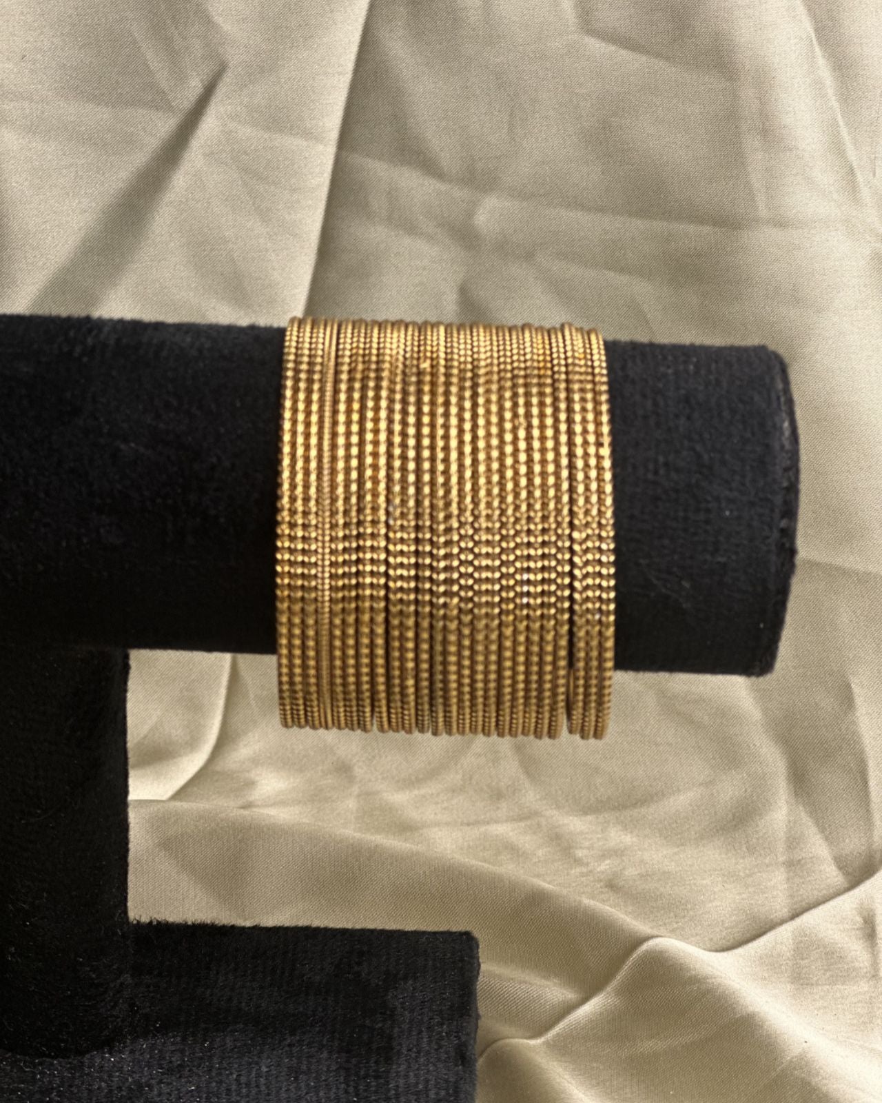 Textured Golden Bangles