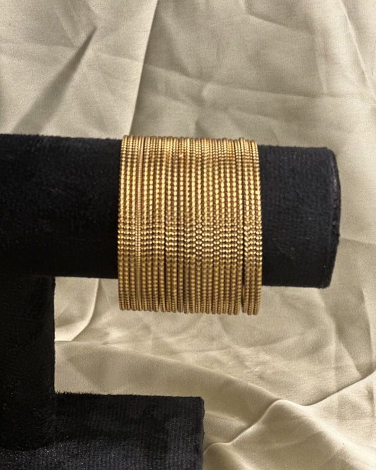 Textured Golden Bangles