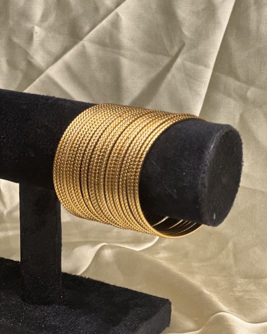 Textured Golden Bangles