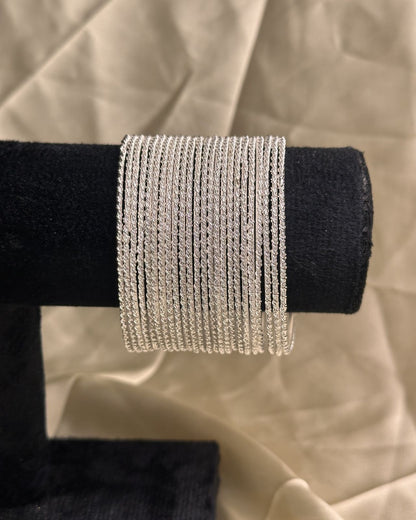 Textured Silver Bangles