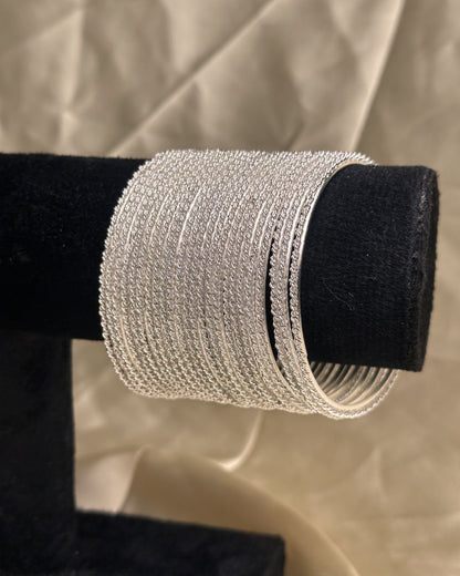 Textured Silver Bangles