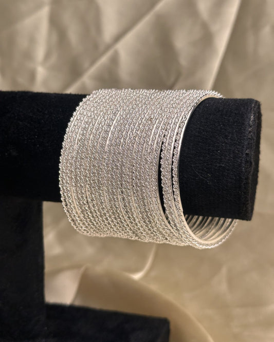 Textured Silver Bangles