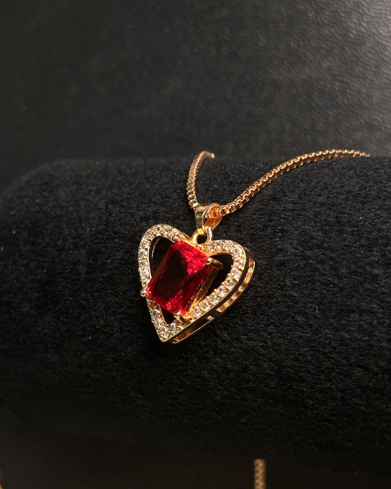 Long Red Gem Stone Necklace