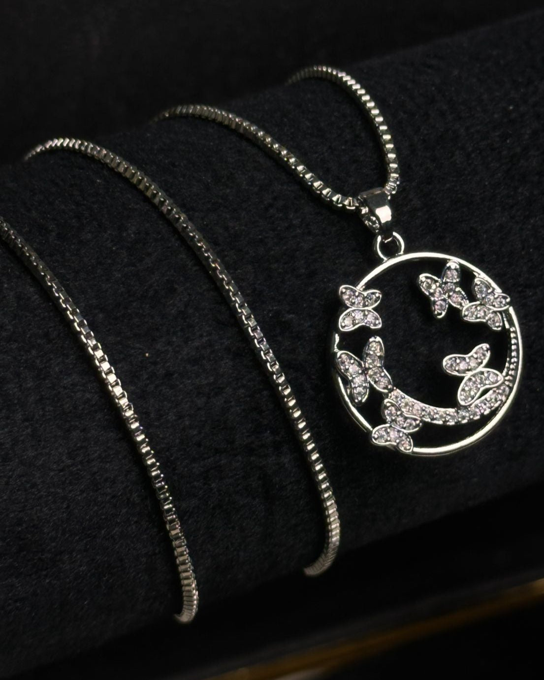 Long Ring Butterfly Necklace