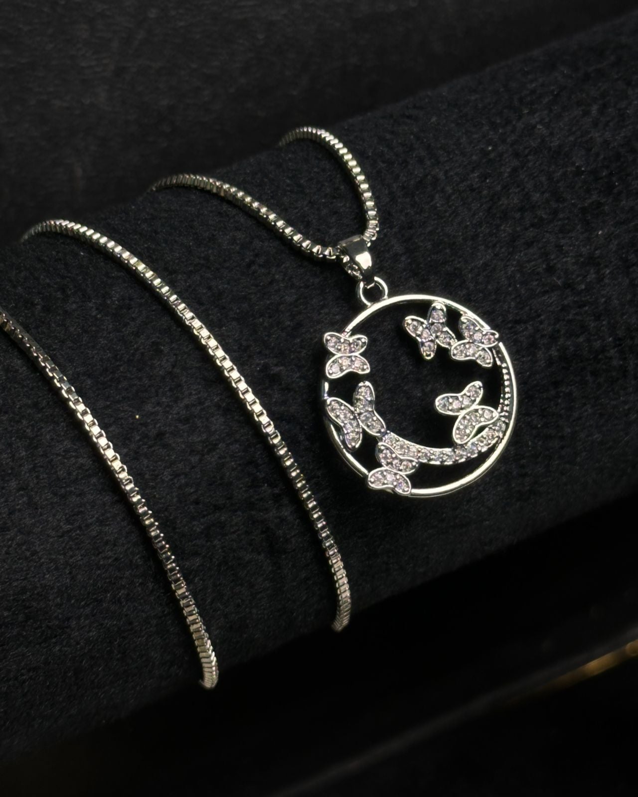 Long Ring Butterfly Necklace