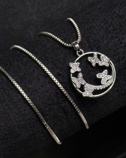 Long Ring Butterfly Necklace